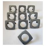 Drawer Pull Set of 10x Brushed Aluminum Squares 2