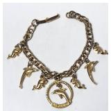 Dolphin Fish Charm Bracelet VTG