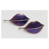 Celtic Blue Electric Leaf Earig St Sterling Silver