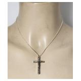 Crucifix Cross Charm & Necklace VTG