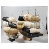 Sailing Ship Models Made from Horn (2x) lot