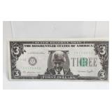 1993 US Political Propaganda Note $3 Bill Clinton