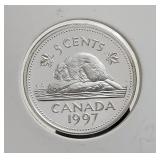 1997 Silver Proof 5c Heavy Cameo Canada