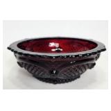 Red Ruby Glass Candy Dish Bowl AVON