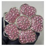 Belt Buckle - Pink Flower