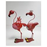 Pink flamingos (2x) Metal H:10"