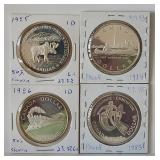 1983 1984 1985 1986 Canada Silver Proof Dollars $1