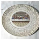 Last Supper Plate Pearl China Co.,22kt gold inlay