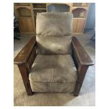 Wood frame reclining chair