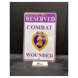 Metal Wounded veteran parking sign