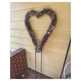 Metal heart decor approximately 5 1/2 feet tall