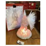 Fiber optic acrylic angel with moving wings w