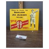 Metal shoeless Joe Jackson sign