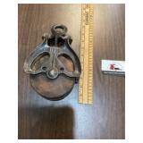 Wooden barn pulley