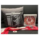 Nebraska Corn Huskers Wind Sock, Pillow and Clock