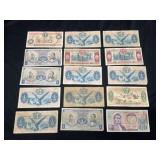 Pack of 15 Columbian Bank Notes