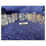 Beer glasses. A &W glasses