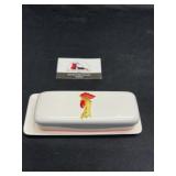 Rooster butter dish