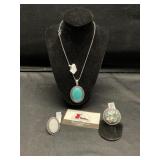 Turquoise necklace, Howlite size 7, turquoise