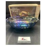 Iridescent carnival glass bowl