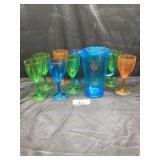 Plastic stemmed drink ware set