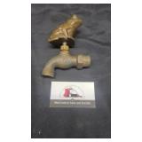 Brass frog garden tap