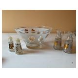 Glass Bowl, Salt and Pepper Shakers