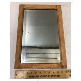 Oak beveled mirror