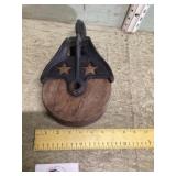 Star wooden barn pulley