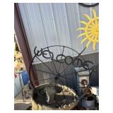 Metal wheel yard decor