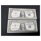 Consecutive Pair UNC 1957-A Silver Certificates