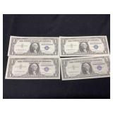 1957 Silver Certificates 4 Consecutive Serial