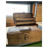 Two vintage tackle boxes