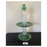 Vintage glass totem centerpiece