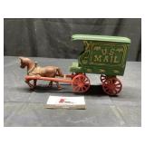 Cast iron US Mail horse and buggy