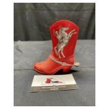 Vintage plastic Cowboy boot Penny bank