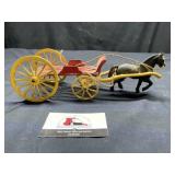 Vintage cast iron horse and buggy