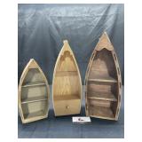 Wooden boat shelves