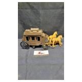 Vintage stagecoach & horses - plastic