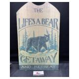 Wood Bear decor sign