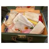 Vintage suitcase of hankies