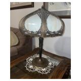 Slag glass Victorian style lamp