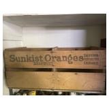 Sunkist oranges wooden crate