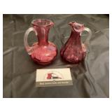 Cranberry Pilgrim glass pitchers