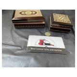 Straw inlay trinket boxes and coin