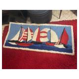 MCM Nautical latch and hook rug