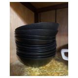 Black plastic bowls