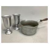 Club Aluminum Pot and Pewter Chalices