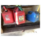 Two 5 Gallon Gas Cans & One 2.5 Gallon Kerosene