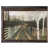 Framed Print of Birch Path by Von Trier